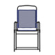 Navy |#| Set of 2 All-Weather Textilene Patio Sling Chairs with Armrests - Navy