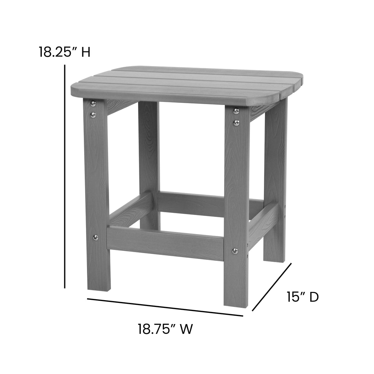 Gray |#| Set of 2 Poly Resin Adirondack Rocking Chairs with 1 Side Table in Gray