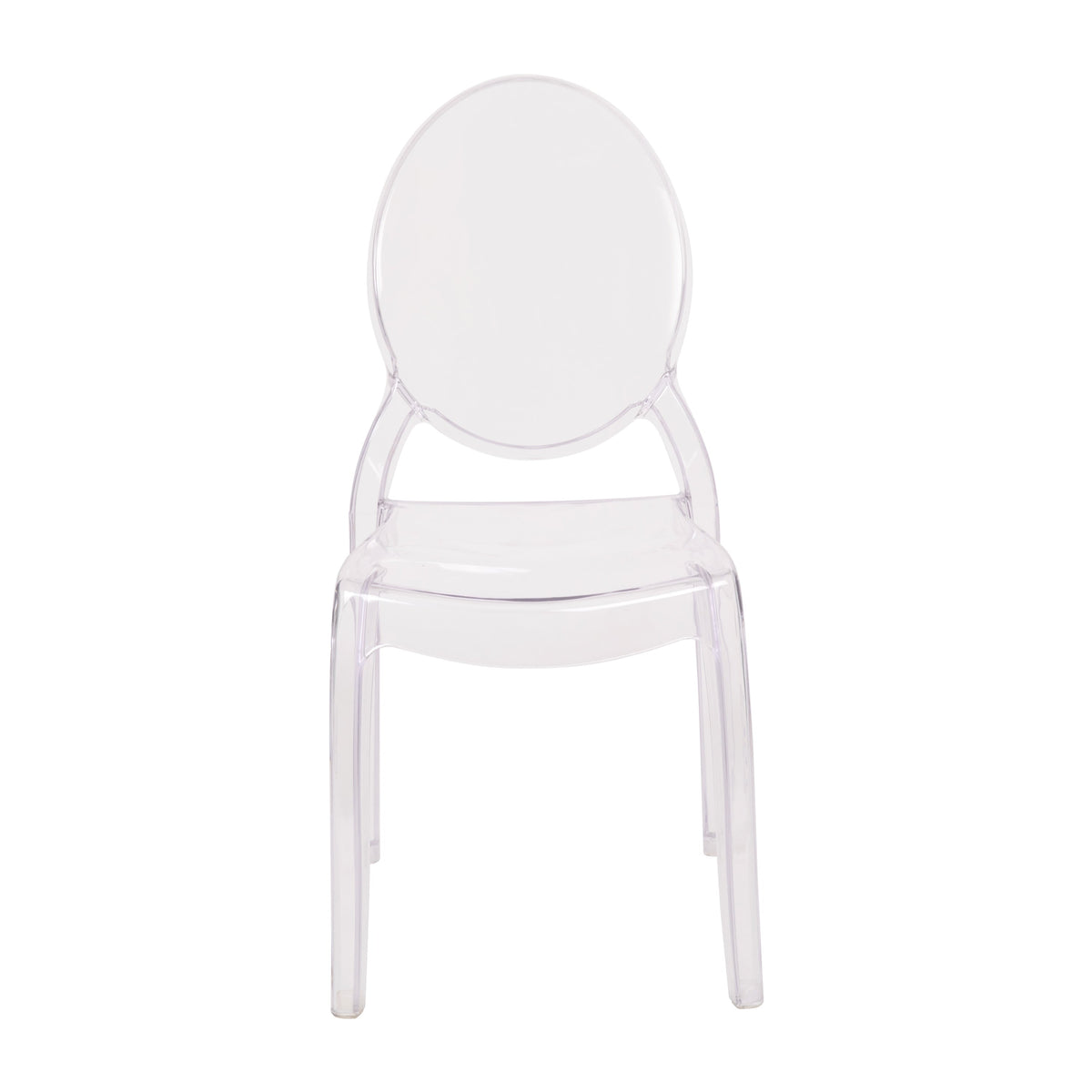 Set of 4 Extra Wide Resin All-Weather Transparent Crystal Ghost Banquet Chairs