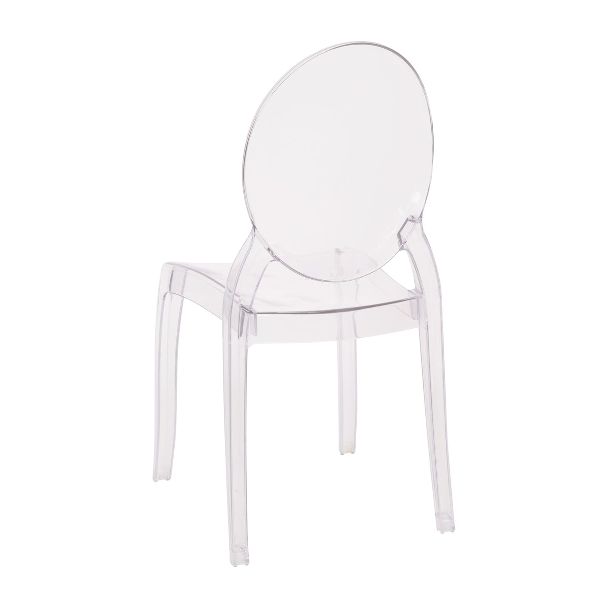 Set of 4 Extra Wide Resin All-Weather Transparent Crystal Ghost Banquet Chairs