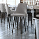 Gray |#| Commercial Gray LeatherSoft Bar Height Stools with Chrome Accents - 2 Pack