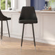 Black |#| Commercial Black LeatherSoft Bar Height Stools with Chrome Accents - 2 Pack