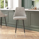 Gray |#| Commercial Gray LeatherSoft Counter Height Stools with Chrome Accents - 2 Pack