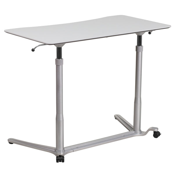 Light Gray |#| Sit/Stand Lt Gray Computer Desk with 37.375inchW Top (Adj Range 29inch - 40.75inch)