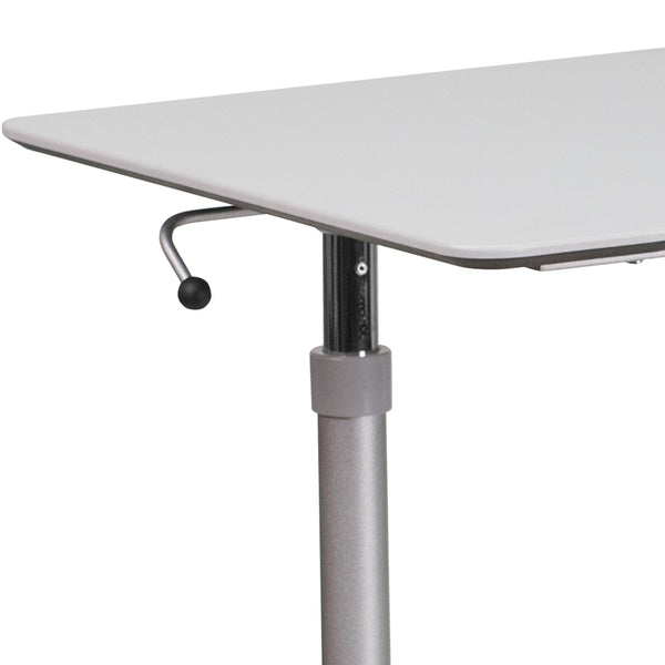 Light Gray |#| Sit/Stand Lt Gray Computer Desk with 37.375inchW Top (Adj Range 29inch - 40.75inch)