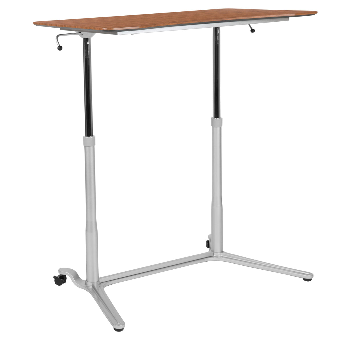 Cherry |#| Cherry Sit-Down, Stand-Up Ergonomic Computer Desk - Standing Desk