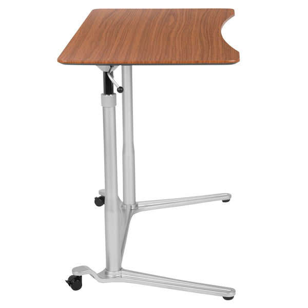 Cherry |#| Cherry Sit-Down, Stand-Up Ergonomic Computer Desk - Standing Desk