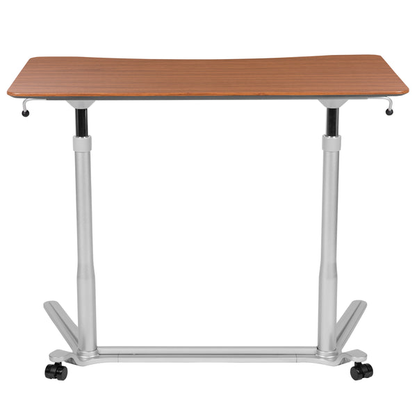 Cherry |#| Cherry Sit-Down, Stand-Up Ergonomic Computer Desk - Standing Desk