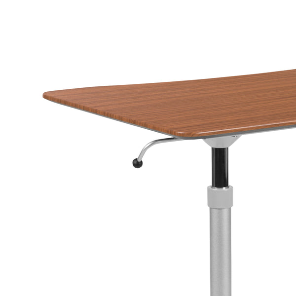 Cherry |#| Cherry Sit-Down, Stand-Up Ergonomic Computer Desk - Standing Desk