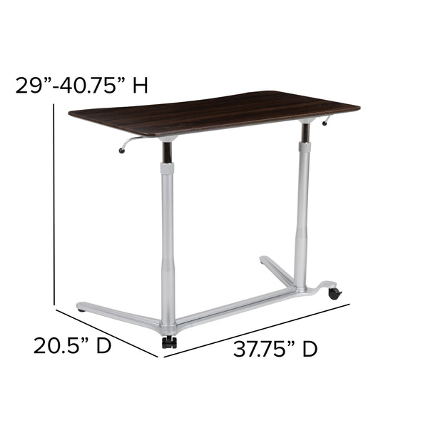 Dark Wood Grain |#| Wood Grain Sit-Down, Stand-Up Ergonomic Computer Desk - Standing Desk