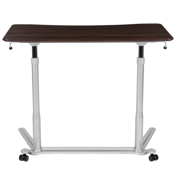 Dark Wood Grain |#| Wood Grain Sit-Down, Stand-Up Ergonomic Computer Desk - Standing Desk