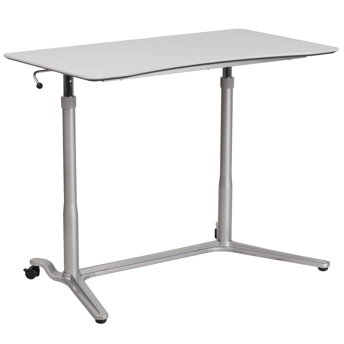 Light Gray |#| Sit/Stand Lt Gray Computer Desk with 37.375inchW Top (Adj Range 29inch - 40.75inch)