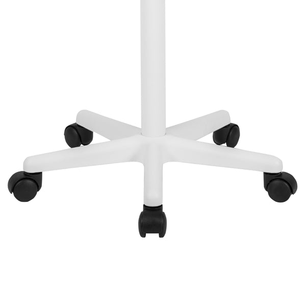 White |#| White Sit to Stand Mobile Laptop Computer Desk - Portable Rolling Standing Desk