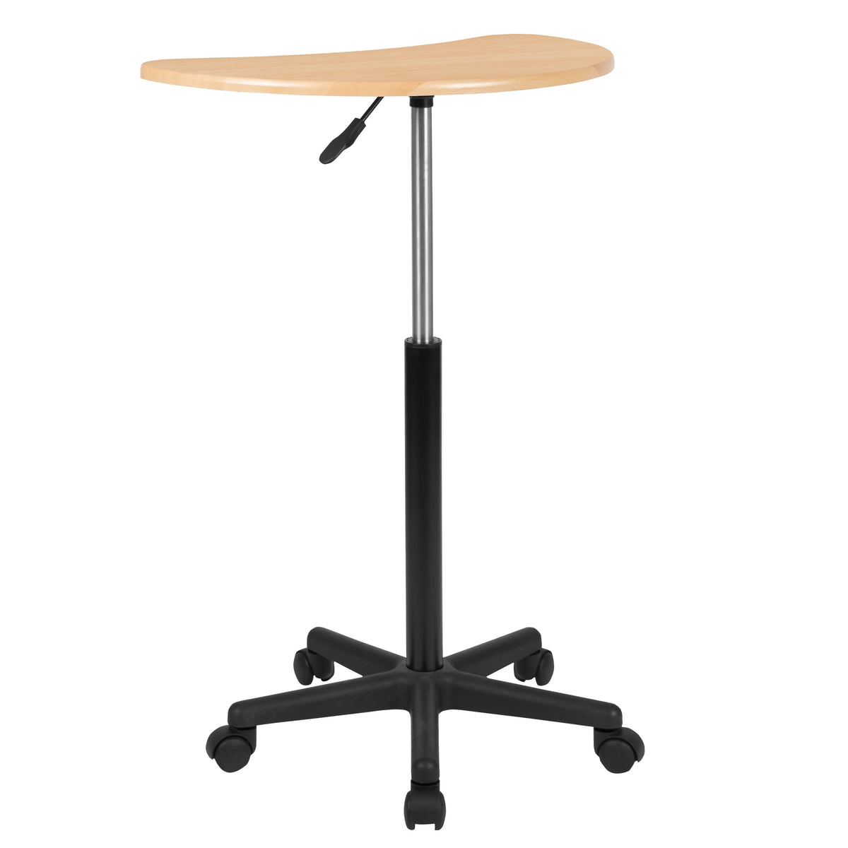 Maple |#| Maple Sit to Stand Mobile Laptop Computer Desk - Portable Rolling Standing Desk