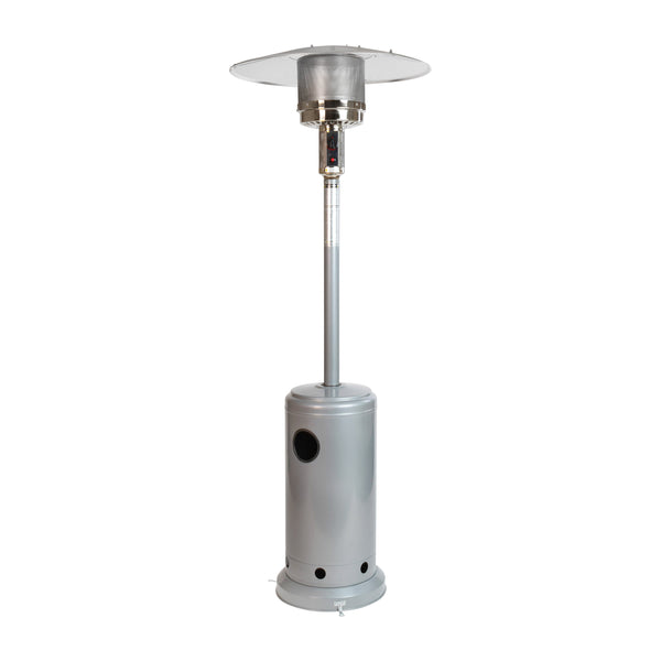 Silver |#| Outdoor Patio Heater - Silver - 7.5 Feet Round Steel Patio Heater - 40,000 BTU's