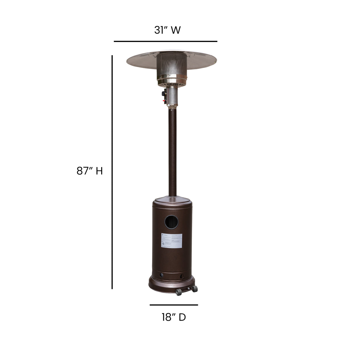 Bronze |#| Outdoor Patio Heater - Bronze - 7.5 Feet Round Steel Patio Heater - 40,000 BTU's