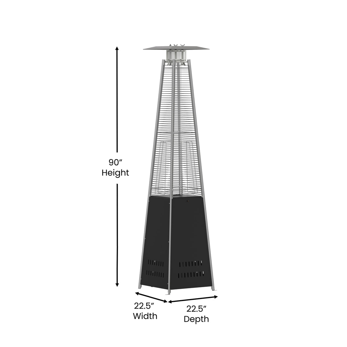 Black |#| Outdoor Patio Heater - Black - 7.5 Feet Round Steel Patio Heater - 42,000 BTU's