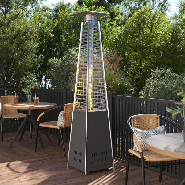 Slate Gray |#| Outdoor Patio Heater - Slate Gray-7.5 Feet Round Steel Patio Heater-42,000 BTU's