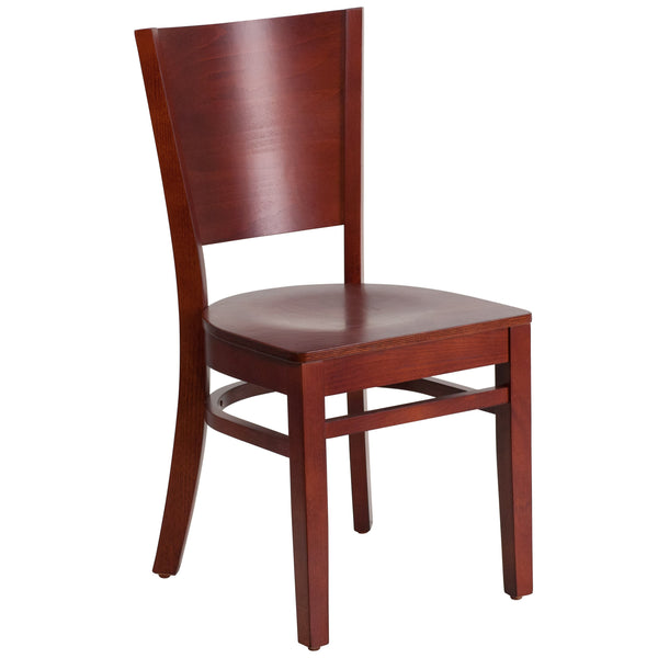 Mahogany Wood Seat/Mahogany Wood Frame |#| Solid Back Mahogany Wood Restaurant Chair - Hospitality Seating