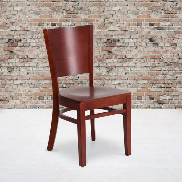 Mahogany Wood Seat/Mahogany Wood Frame |#| Solid Back Mahogany Wood Restaurant Chair - Hospitality Seating