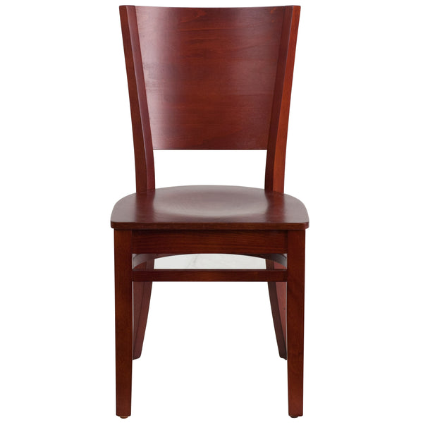 Mahogany Wood Seat/Mahogany Wood Frame |#| Solid Back Mahogany Wood Restaurant Chair - Hospitality Seating