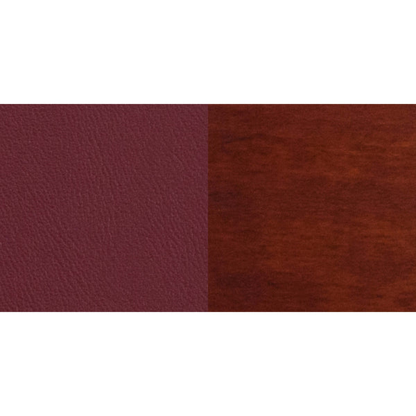 Burgundy Vinyl Seat/Walnut Wood Frame |#| Solid Back Walnut Wood Restaurant Chair - Burgundy Vinyl Seat