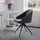 Gray Velvet/Oil Rubbed Bronze |#| Velvet Upholstered Stationary Swivel Home Office Chair -Gray/Oil Bronze