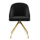 Black Velvet/Polished Nickel |#| Velvet Upholstered Stationary Swivel Home Office Chair -Black/Oil Bronze