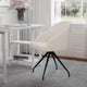 White Boucle/Oil Rubbed Bronze |#| Boucle Upholstered Stationary Swivel Home Office Chair -White/Oil Bronze