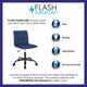 Blue Fabric |#| Home and Office Armless Task Chair with Tufted Back/Seat in Blue Fabric