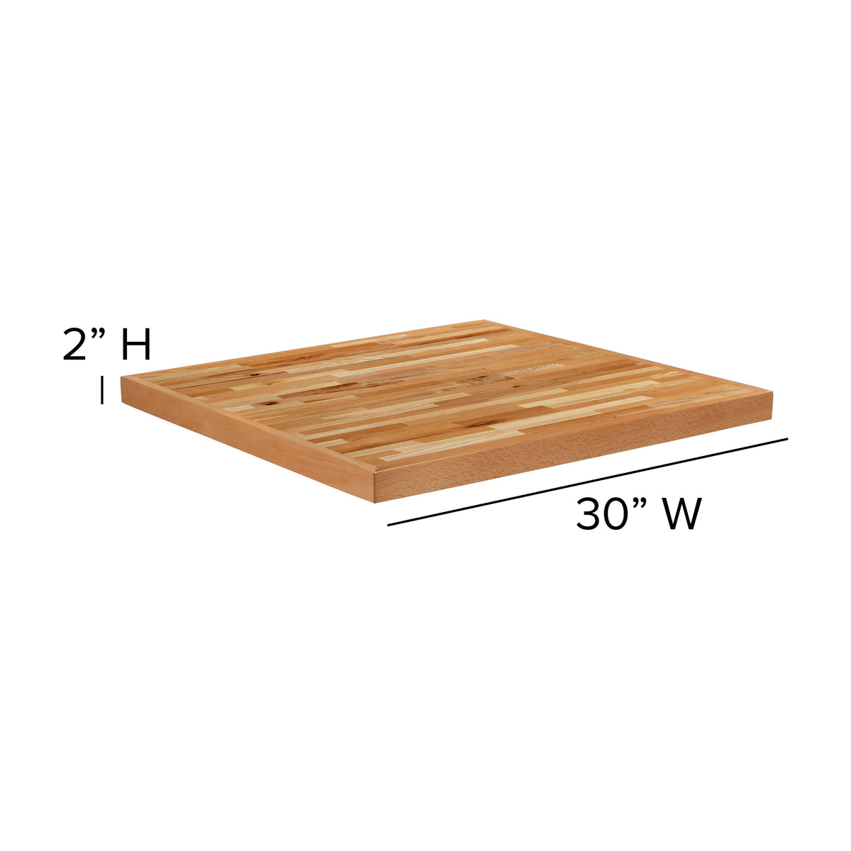 30" |#| 30" Square Butcher Block Style Table Top - Restaurant Table Top