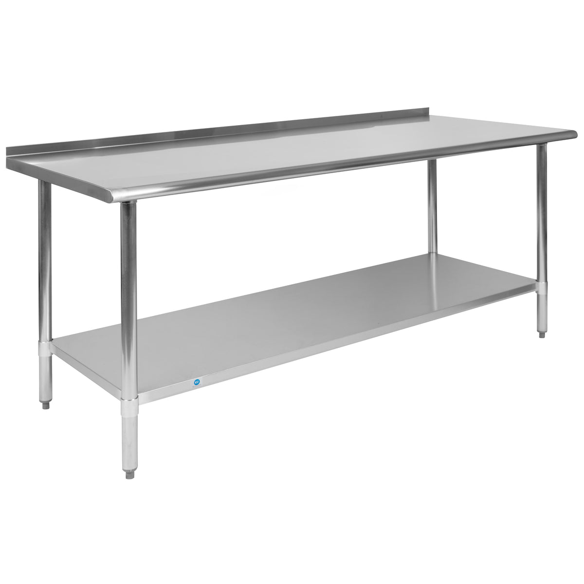 72"W x 30"D |#| Stainless Steel 18 Gauge Work Table with Backsplash and Shelf, NSF - 72"W x 30"D