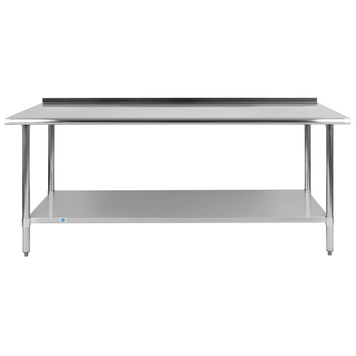 72"W x 30"D |#| Stainless Steel 18 Gauge Work Table with Backsplash and Shelf, NSF - 72"W x 30"D