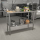 48"W x 24"D |#| Stainless Steel 18 Gauge Work Table with Backsplash and Shelf, NSF - 48"W x 24"D