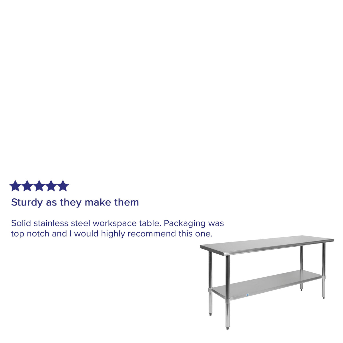 60"W x 24"D |#| Stainless Steel 18 Gauge Work Table with Undershelf, NSF - 60"W x 24"D x 34.5"H