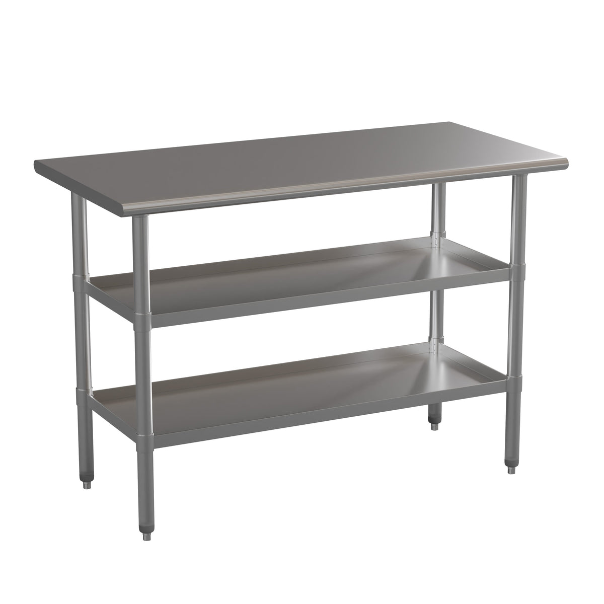 48"W x 24"D |#| 48"W x 24"D NSF Stainless Steel 18 Gauge Work Table with 2 Undershelves