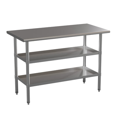 Stainless Steel 18 Gauge Work Table with 2 Undershelves - NSF Certified - View 1