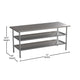 72"W x 30"D |#| 72"W x 30"D NSF Stainless Steel 18 Gauge Work Table with 2 Undershelves