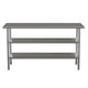 60"W x 24"D |#| 60"W x 24"D NSF Stainless Steel 18 Gauge Work Table with 2 Undershelves