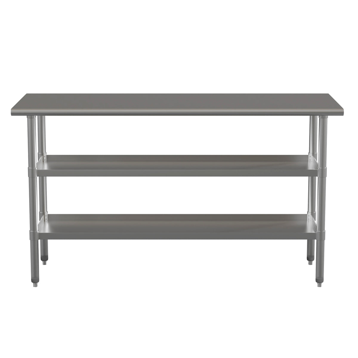 60"W x 24"D |#| 60"W x 24"D NSF Stainless Steel 18 Gauge Work Table with 2 Undershelves