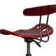 Wine Red |#| Vibrant Wine Red and Chrome Swivel Task Office Chair with Tractor Seat