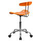 Orange |#| Vibrant Orange and Chrome Swivel Task Office Chair with Tractor Seat