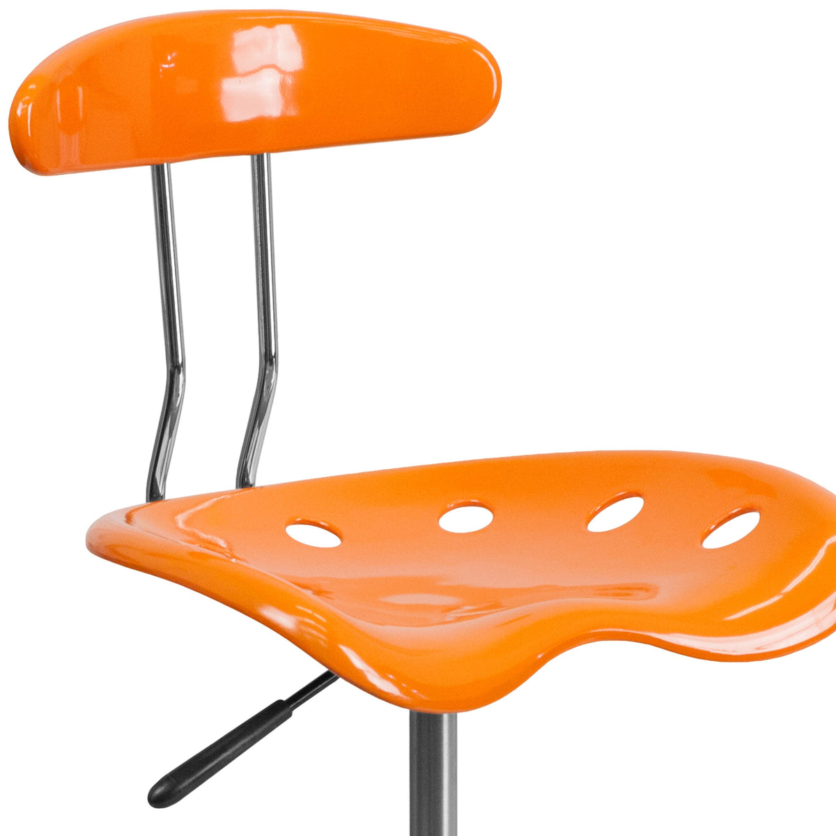 Orange |#| Vibrant Orange and Chrome Swivel Task Office Chair with Tractor Seat