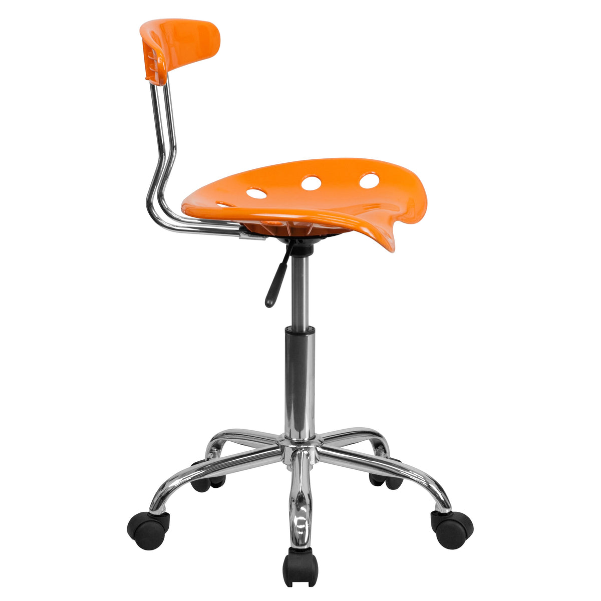 Orange |#| Vibrant Orange and Chrome Swivel Task Office Chair with Tractor Seat