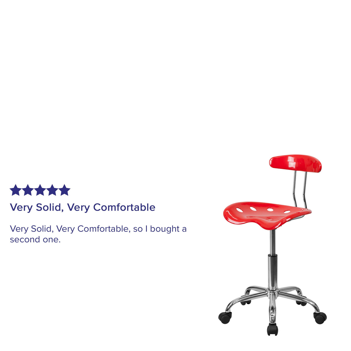 Red |#| Vibrant Red and Chrome Swivel Task Office Chair with Tractor Seat