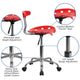 Red |#| Vibrant Red and Chrome Swivel Task Office Chair with Tractor Seat