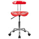 Red |#| Vibrant Red and Chrome Swivel Task Office Chair with Tractor Seat