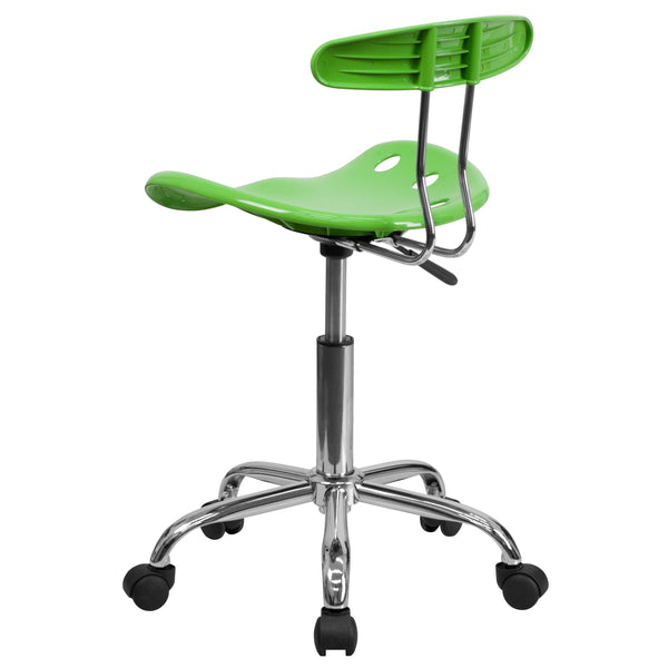 Apple Green |#| Vibrant Apple Green and Chrome Swivel Task Office Chair with Tractor Seat