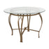 Syracuse 42'' Round Glass Dining Table with Bowed Out Metal Frame