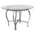 Syracuse 45'' Round Glass Dining Table with Bowed Out Metal Frame